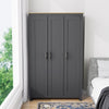 Wooden 3 Door Wardrobe with Hanging Rail Drawers Bedroom Storage Furniture