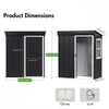 5x3FT Metal Shed Garden Storage Garden Shed Waterproof Galvanized Steel w/Window