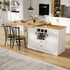 360° Swivel Dining Bar Table Kitchen Island, w/ Storage Cabinet, Wine Rack White