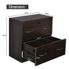 2-Drawer File Cabinet Vertical Freestanding Lockable Storage Cabinet organizer