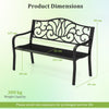 Patio Bench 127CM Outdoor Garden Bench with Armrests Black