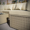 6 Seater Beige U Shaped Rattan Garden Sofa Set with Matching Coffee Table FTR172