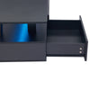 Coffee Table with Storage Rectangle LED Modern Wooden Rectangle Tea Table Black