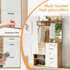 Hallway Entryway Storage Unit with Mirror, Drawer, Flip-Down Doors & Shoe Bench