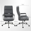 Linen Fabric Office Desk Chair with Rocking Function, Charcoal Grey