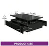 High Gloss LED Coffee Table With Storage Wooden 2 Drawer Living Room Furniture