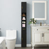 180 cm Tall Bathroom Cabinet Narrow Storage Organizer w/ 3 Doors-Black