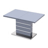 Parini Extending High Gloss Dining Table In Grey With Glass Top