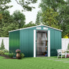 6x8 FT Peak Roof Steel Storage Shed, Pre-drilled Steel Panels, Outdoor Tool Shed