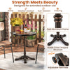 60CM Round Patio Dining Table Cast Aluminum Dining Table-Bronze