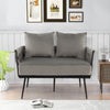 2 Seater Velvet Sofa Loveseat with Armrests Removable Seat Cushion Grey