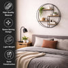 Metal Wire Wall Shelf Home Decor Storage Floating Round Multi-Section Shelf