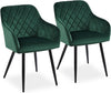 Velvet Dining Chairs Padded Set of 1/2 Metal Legs Kitchen Home Office Multicolor