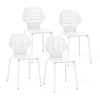 Set of 4 Dining Chair Armless Side Chair Metal Kitchen Bar Chair Stool