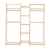 Large Bamboo Clothes Rail Rack Garment Closet Storage Organizer Dress Bag Grid