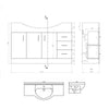 Bathroom Cabinet Vanity Unit Sink Basin Storage White Ceramic Bundle Furniture