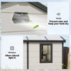 8 x 6ft Garden Shed Storage w/ Foundation Kit, Vents, Cream White