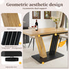 Extendable Dining Table w/ Wood Effect Tabletop, Height Adjustable Kitchen Table