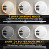 Bathroom Mirror Cabinet with 3 LED Light Socket Demister Round Storage 600x600mm