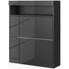 Wall Mounted or Freestanding Shoe Cabinet with 2 Flip Drawers, Black