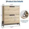 Shoe Storage Cabinet w/2 Flip Drawers,Freestanding Shoe Organiser,Natural/White