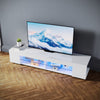 135 160 180cm High Gloss White TV Stand Cabinet Storage Shelves with LED Lights