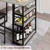 Dining Table Set for 2, Small Kitchen Table with 2 Upholstered Chairs Storage
