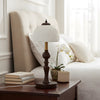 Vintage Table Lamp with Rose Carved Ceramic Shade Classic Desk Light for Bedroom