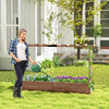 Fir Wood Planter Box with Drainage Holes & Bottom Gaps