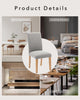 Set of 2 Modern Fabric Upholstered Dining Chairs, Curved Backrest+Solid Wood Leg