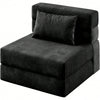 3-in-1 Folding Futon Sofa Bed Sleeper Convertible Single Lounger Chair w/ Pillow