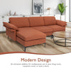 Modular L-Shaped 3-Seater Sofa Couch Set Upholstered Convertible Chaise Lounge
