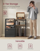 VASAGLE Record Player Stand, 3-Tier Side Table, Vinyl Record Storage up to 140 A