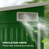 Outdoor Storage Shed, 7.5 x 4.3ft Metal Garden Shed, Green