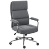 Linen Fabric Office Desk Chair with Rocking Function, Charcoal Grey
