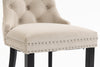 Plush Velvet Dining Chairs with Knocker 1 2 4 6 Black Grey Beige Stud Detailing