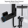 Bathroom Thermostatic Shower Mixer Set 12" Shower Head Matte Black Exposed Valve