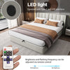 Super King Bed 180x200cm w/ LED Lighting, Hydraulic Storage & USB Charging, Grey