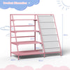 Bookshelf Bookcase with Children's Reading Room for 9 Storage Compartme Pink New