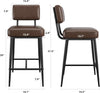 2pcs Counter Height Bar Stool Faux Leather Upholstered Barstools with Backrest🔥