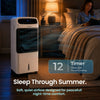 Portable Air Cooler Oscillating Fan Ice Cold Unit on Wheels Timer with Ice Packs
