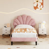 UPHOLSTERED 3TF SINGLE BED FRAME WITH HEADBOARD, SOLID WOOD SLAT, VELVET, PINK