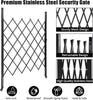 Single Folding Security Gate 85x85" Door 360° Rolling Barricade Gate Padlock🔥