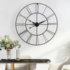 80CM Large Skeleton Metal Roman Wall Clock Big Numerals Giant Open Round Face