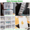 24Pcs Shoe Box Clear Storage Case Foldable Sneaker Container Organizer Stackable
