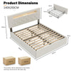 4FT6 DOUBLE UPHOLSTERED BED FRAME WITH CHARGING PORT & LIGHT & SPEAKER & DRAWERS