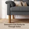 2-Seater Sofa Small Fabric Couch Armrest Side Pocket Modern Living Room