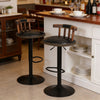 2PCS Metal Base & Gas Lift Faux Leather Kitchen Breakfast Bar Cafe Stools Swivel