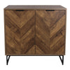 Rustic Oak Finish 2 Door Sideboard Multi Storage Cabinet Dinning Room, Hallway