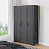 Wooden 3 Door Wardrobe with Hanging Rail Drawers Bedroom Storage Furniture